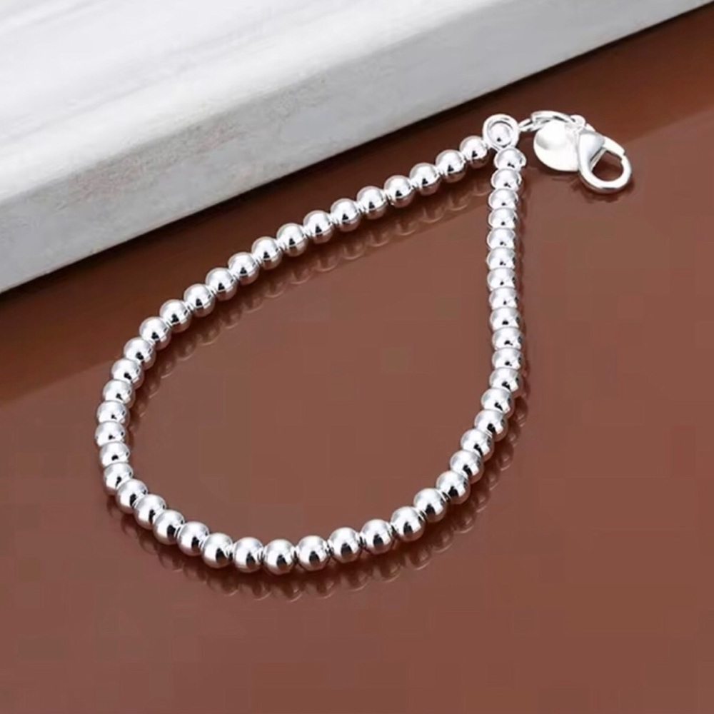 Sterling Silver Beaded Style  Bracelet